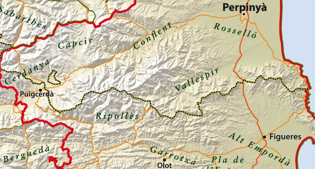 Mapa de l'Espai Català Transfronterer